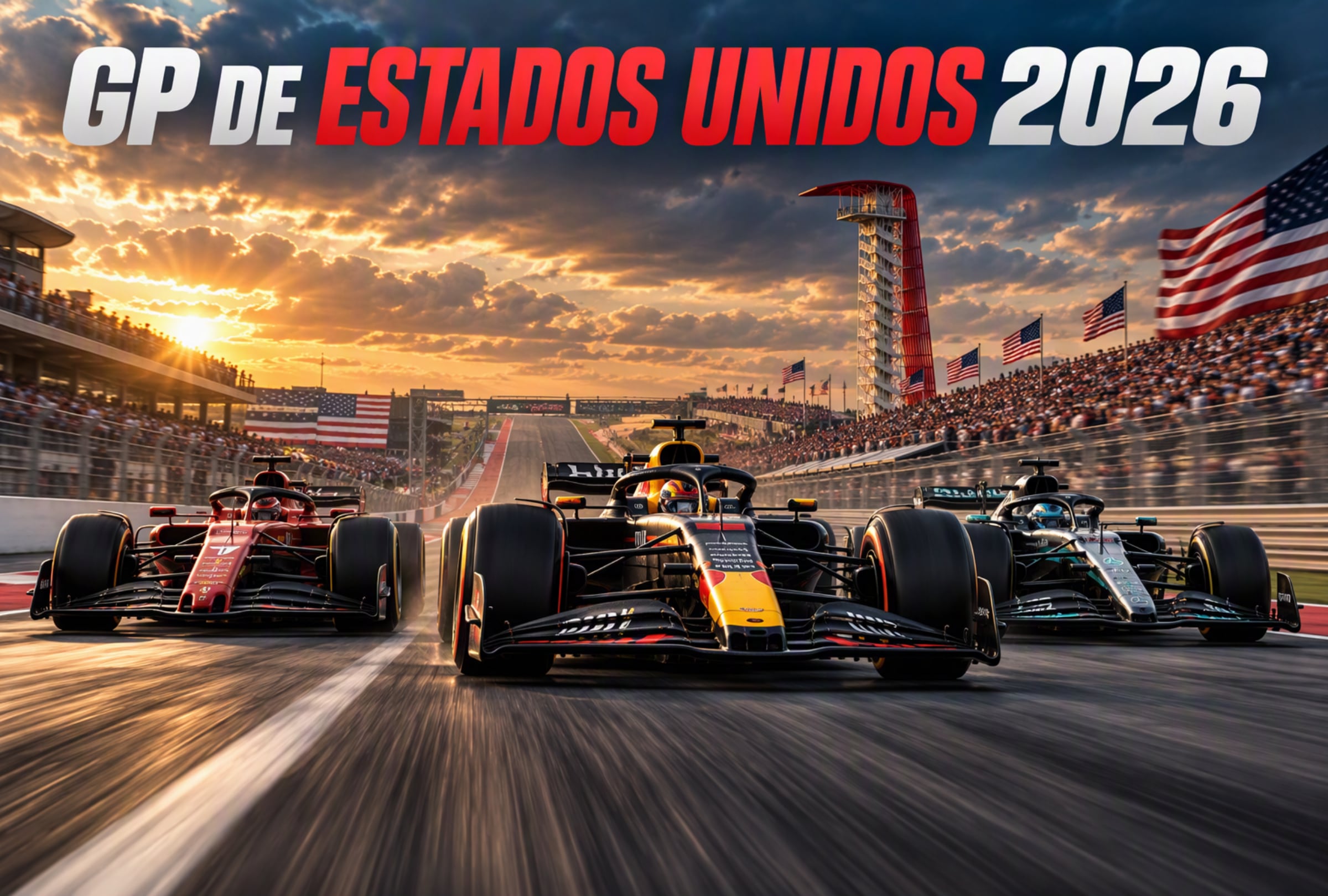 AUSTIN, TEXAS (ESTADOS UNIDOS), 25/10/2026. Hora y dónde ver EN VIVO el Gran Premio de Estados Unidos 2026. FOTO: Imagen creada por la IA de Microsoft Copilot.