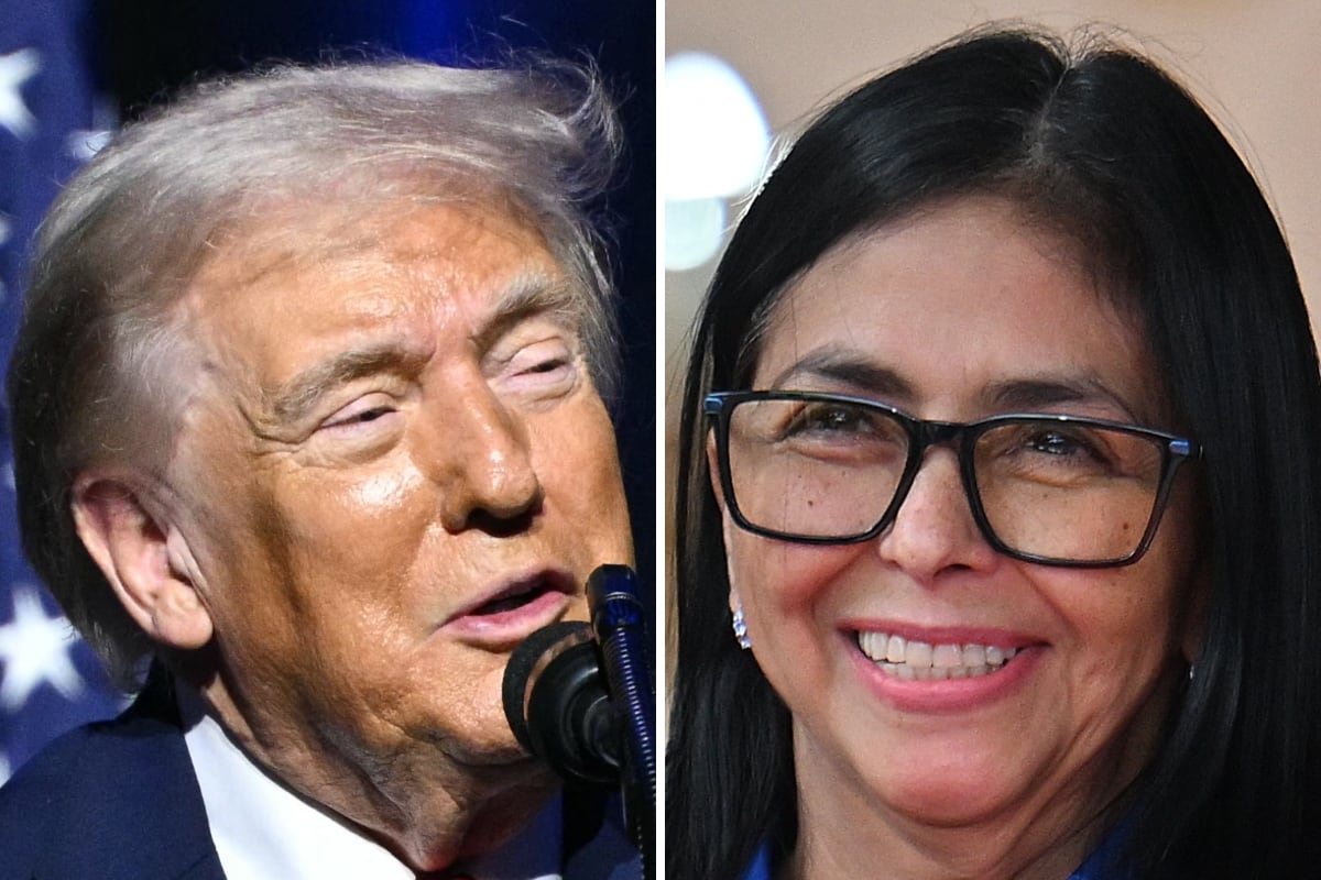 El presidente de Estados Unidos, Donald Trump; y la presidenta interina de Venezuela, Delcy Rodríguez. (Mandel NGAN / Juan BARRETO / AFP)