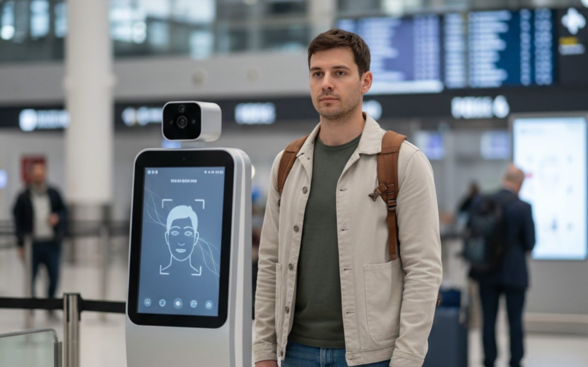 El Gobierno de Estados Unidos pondrá en marcha un nuevo sistema de control migratorio que ampliará la recopilación obligatoria de datos biométricos de todas las personas extranjeras que ingresen o salgan del país. (Imagen referencial creada por El Comercio MAG usando la IA de "Perplexity")