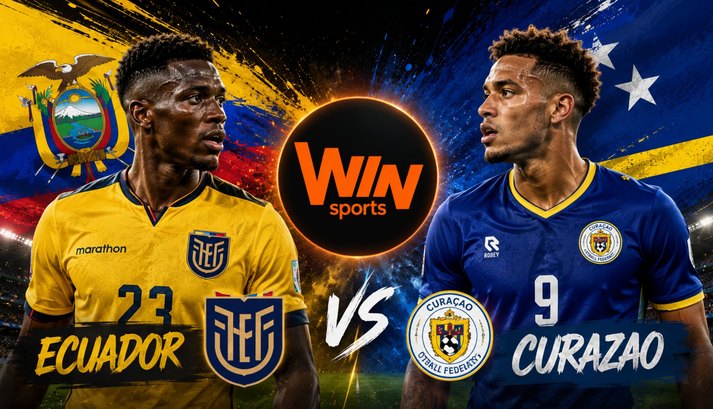 Señal de Win Sports EN VIVO para ver la transmisión de Ecuador vs. Curazao en directo, este sábado 20 de junio, por la Jornada 2 del Grupo E del Mundial de Fútbol 2026. (Foto: Imagen creada por Depor utilizando la IA de Chat GPT)