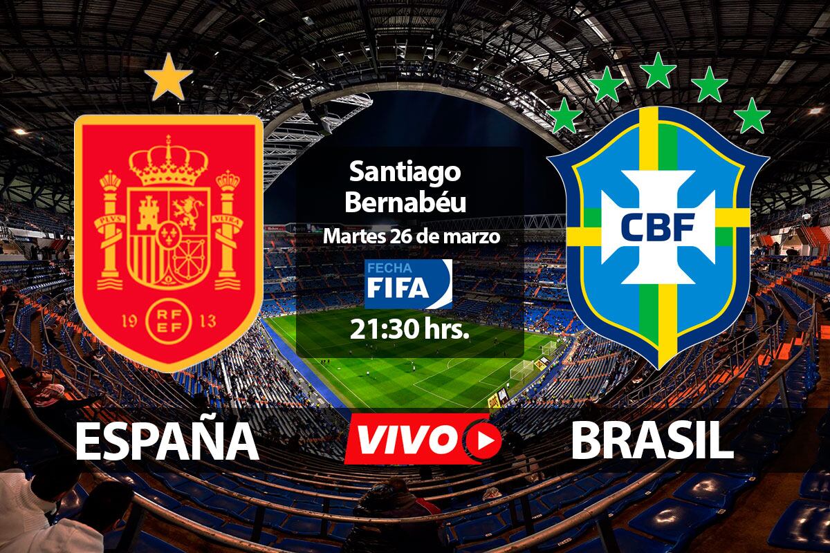 ¿A qué hora empieza el España vs. Brasil? Este martes 26 de marzo desde el Santiago Bernabéu juegan un amistoso FIFA como objetivo de llegar en óptimas condiciones a la Eurocopa. (Foto: Gestión/Composición)