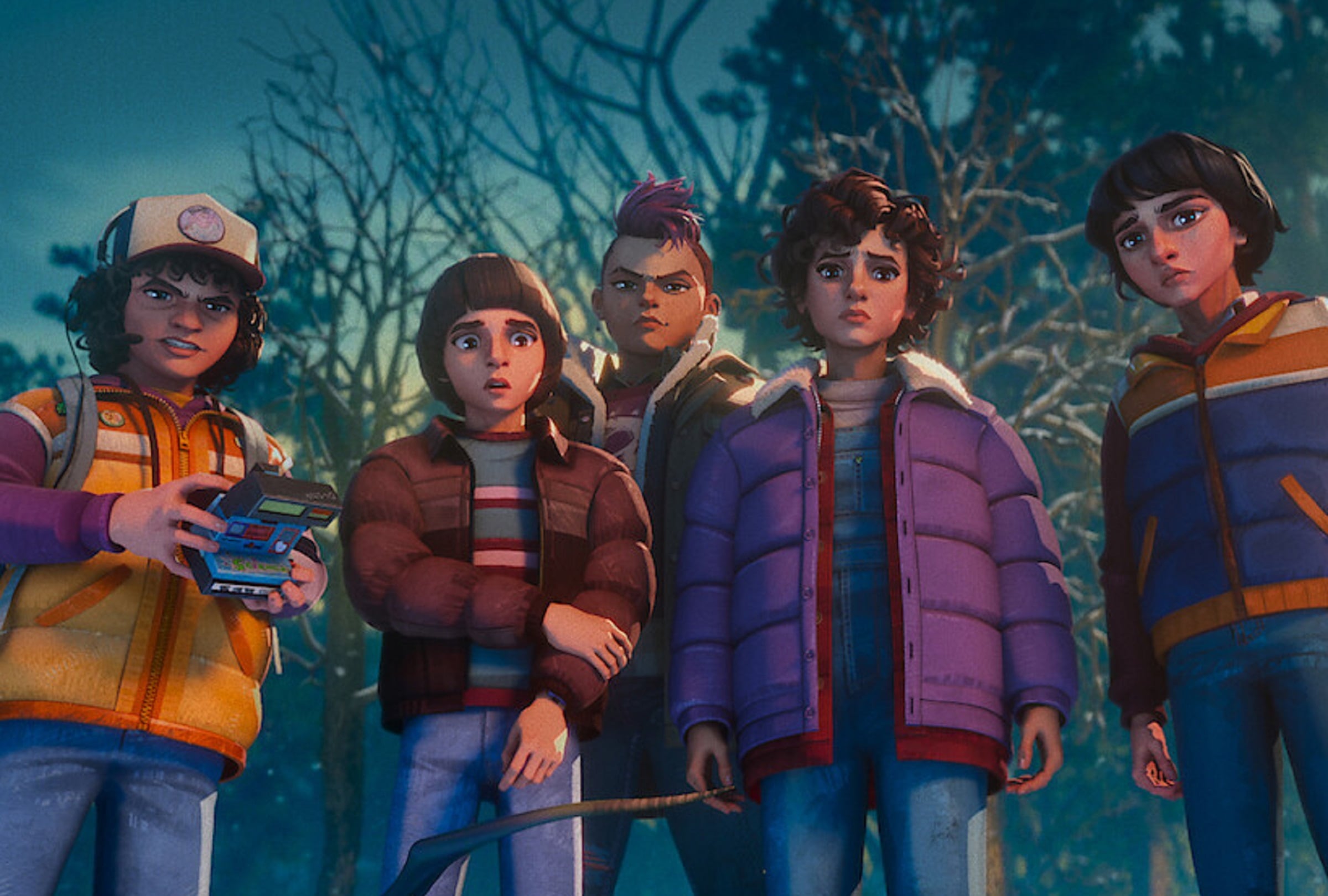 Eleven (Brooklyn Davey Norstedt), Mike (Luca Diaz), Will (Benjamin Plessala), Dustin (Braxton Quinney) y el resto de protagonistas de la serie animada "Stranger Things: Relatos del 85" deben enfrentar a nuevos monstruos (Foto: Netflix)