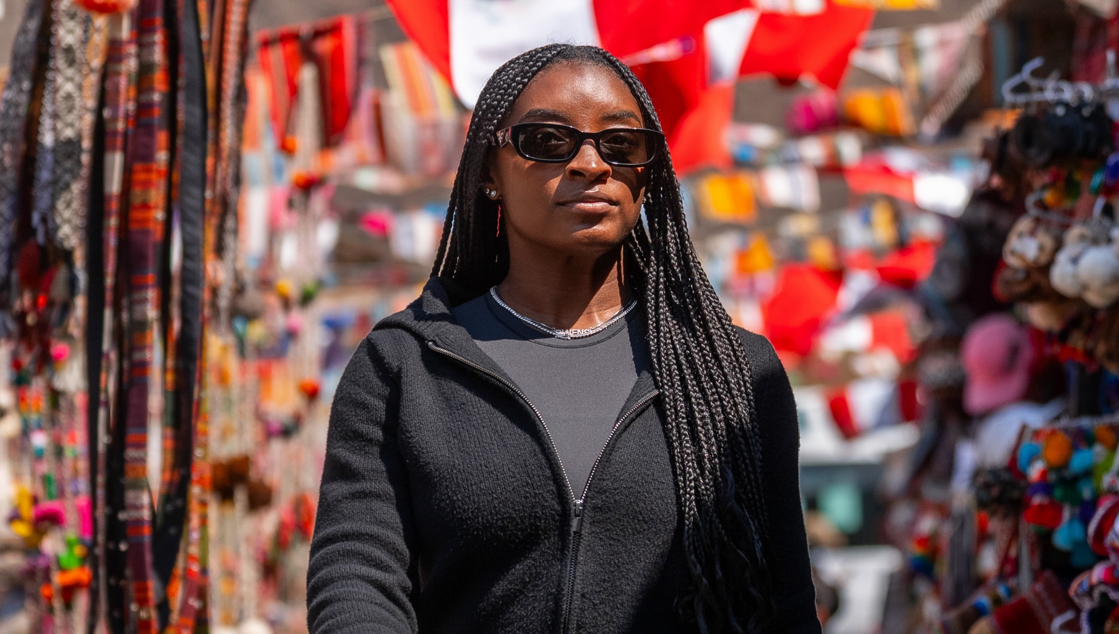 Simone Biles, campeona olímpica, ya palpita Lima 2027. Participará en ceremonia de inicio del conteo regresivo de este jueves 6 de agosto. Foto: Panam Sports