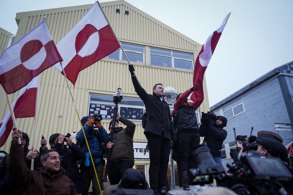 El primer ministro groenlandés, Jens-Frederik Nielsen, en protesta contra las pretenciones de Donald Trump. (Foto: AFP)