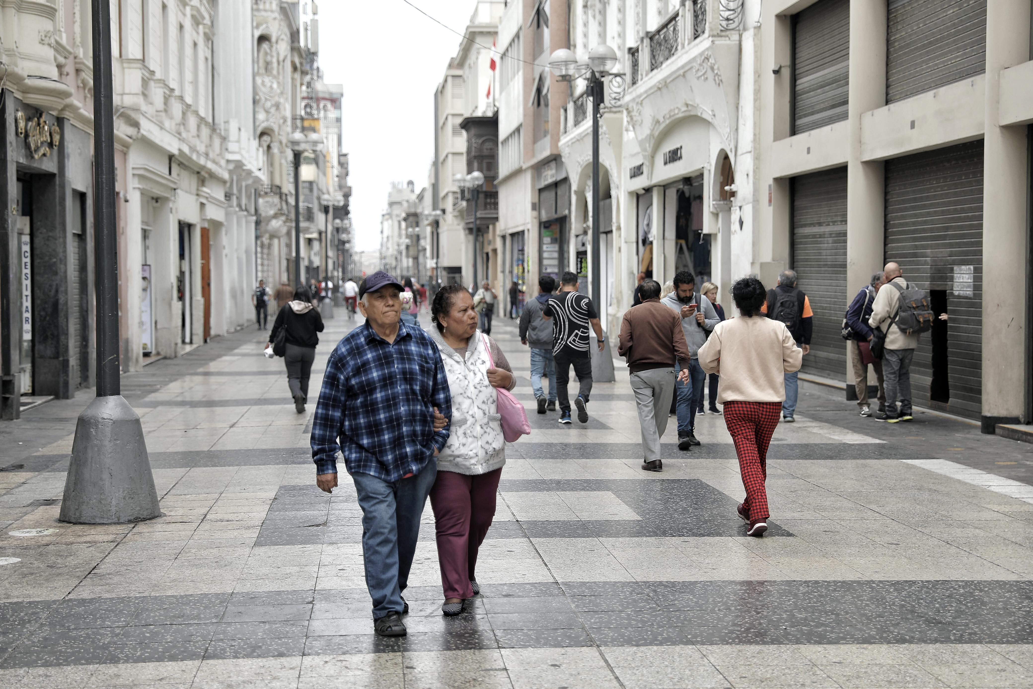 Así lució el Centro Histórico de Lima por paro de transportistas.