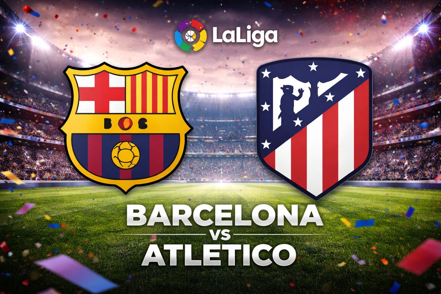 Atlético de Madrid recibe a Barcelona por la fecha 30 de LaLiga (Imagen hecha por Gestión con el apoyo de la IA Gemini)