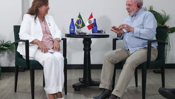 Dina Boluarte se reunió con Luiz Inácio Lula da Silva. Foto: Presidencia