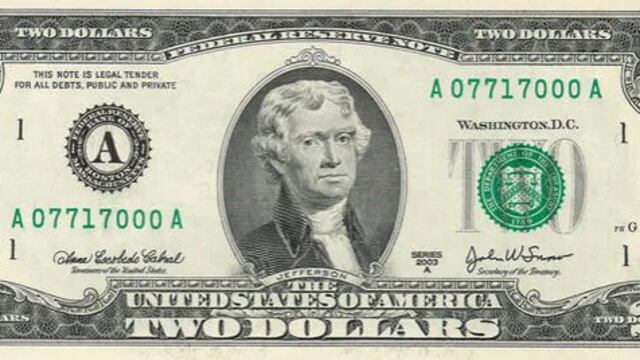Cuáles son las características de los billetes de 2 dólares que pueden valer miles 