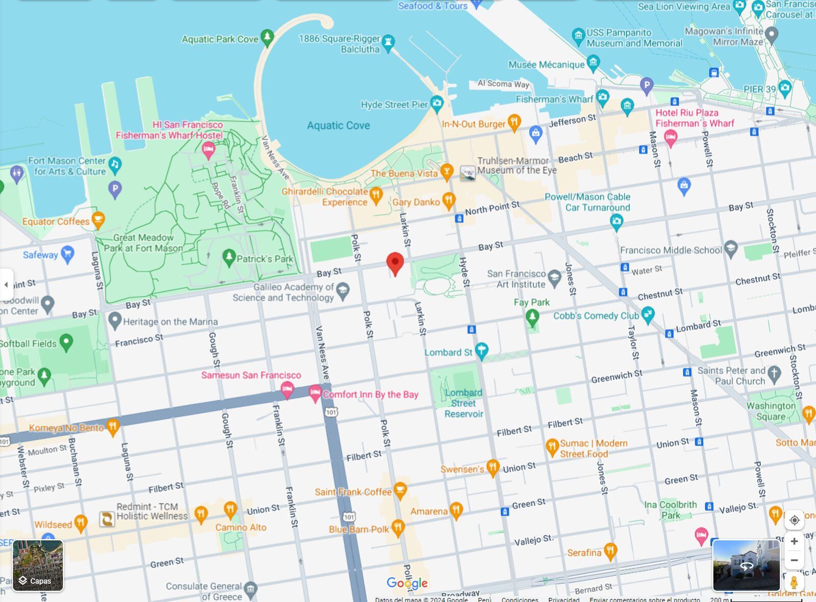 La casa se ubica en San Francisco y se vende por US$488,000. La propiedad se ubica en el 30 N View Ct, en el barrio de Russian Hill (Foto: Google Maps)