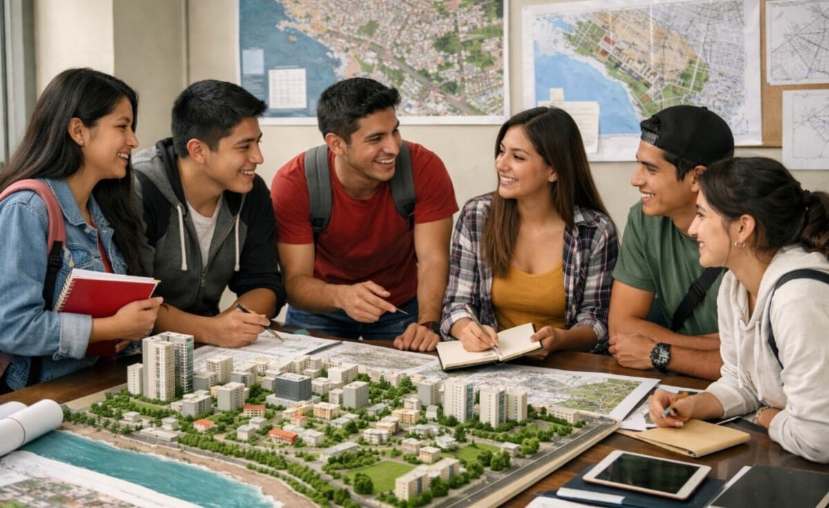 Estudiantes de arquitectura y urbanismo. Imagen ChatGPT