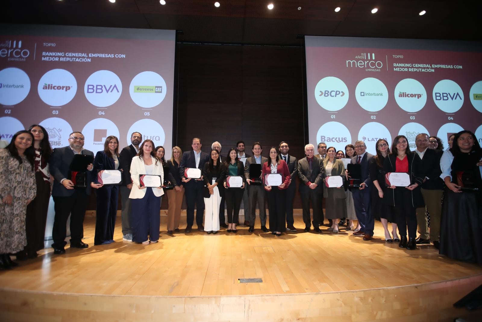 El Ranking Merco Empresas Perú 2026 reconoció a las compañías que ocuparon los primeros lugares en reputación, con BCP en el primer puesto. Foto: GEC
