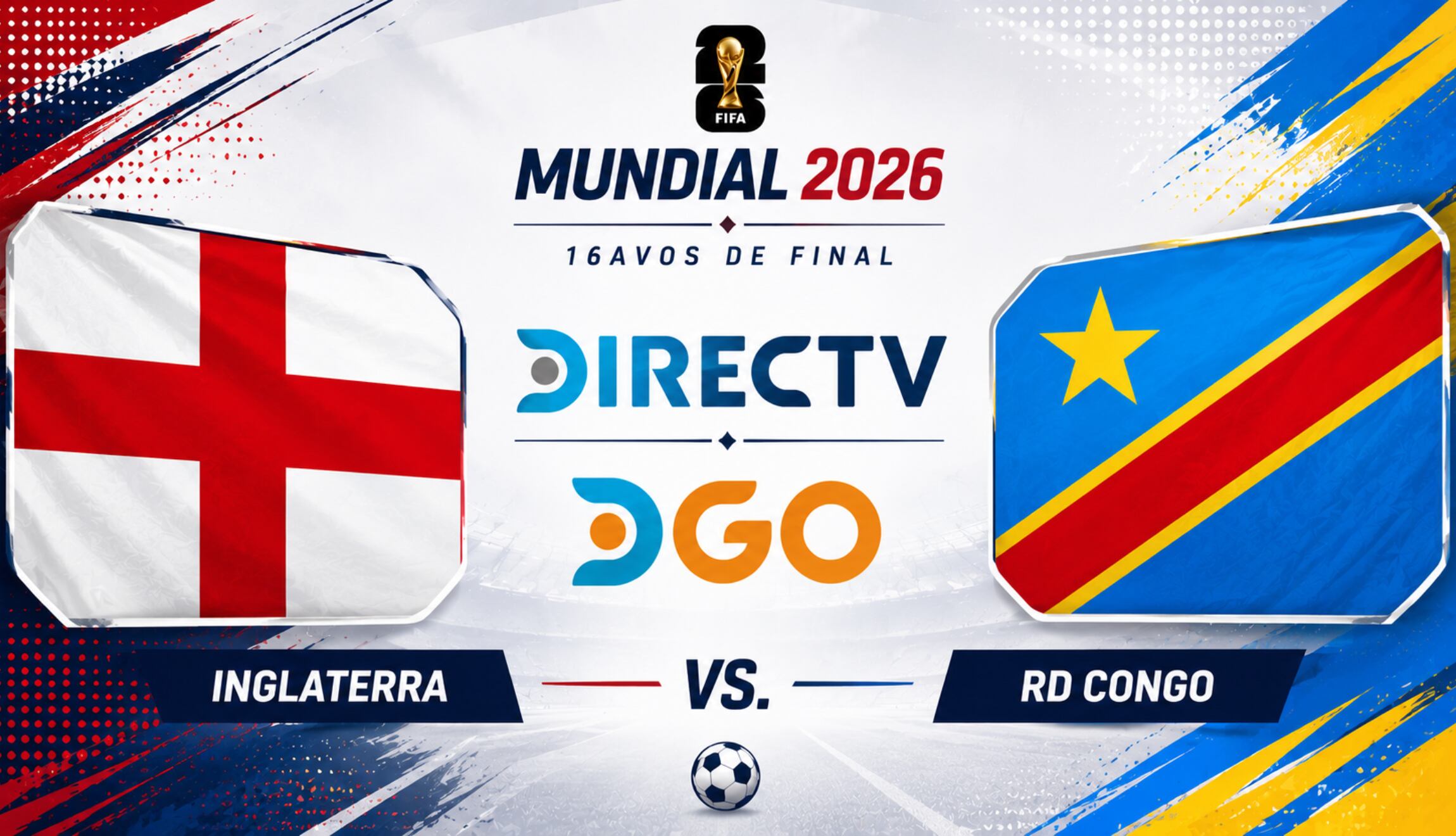 DIRECTV transmitió el partido Inglaterra vs. RD Congo por el Mundial 2026. (Foto: Imagen creada por Gestión Mix utilizando la IA de Chat GPT)
