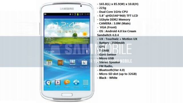 Filtran fotografía y características del Samsung Galaxy Player 5.8