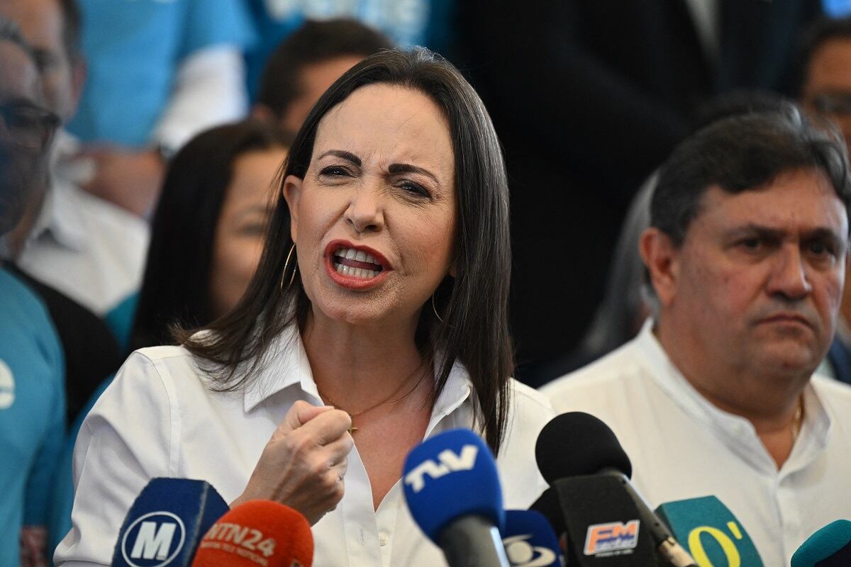 La líder de la oposición venezolana, María Corina Machado. (Foto de Federico PARRA / AFP)