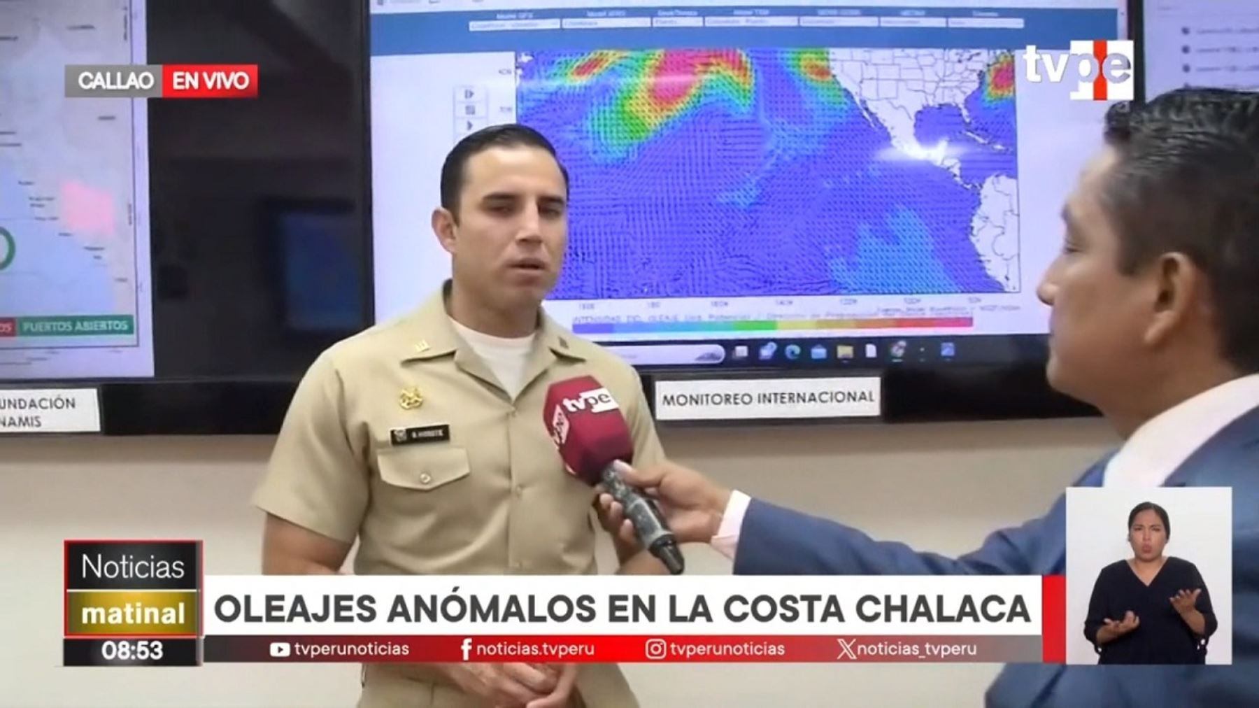 Capitán Giacomo Morote, jefe de Oceanografía de la Marina de Guerra del Perú. (Foto: Captura TV Perú)