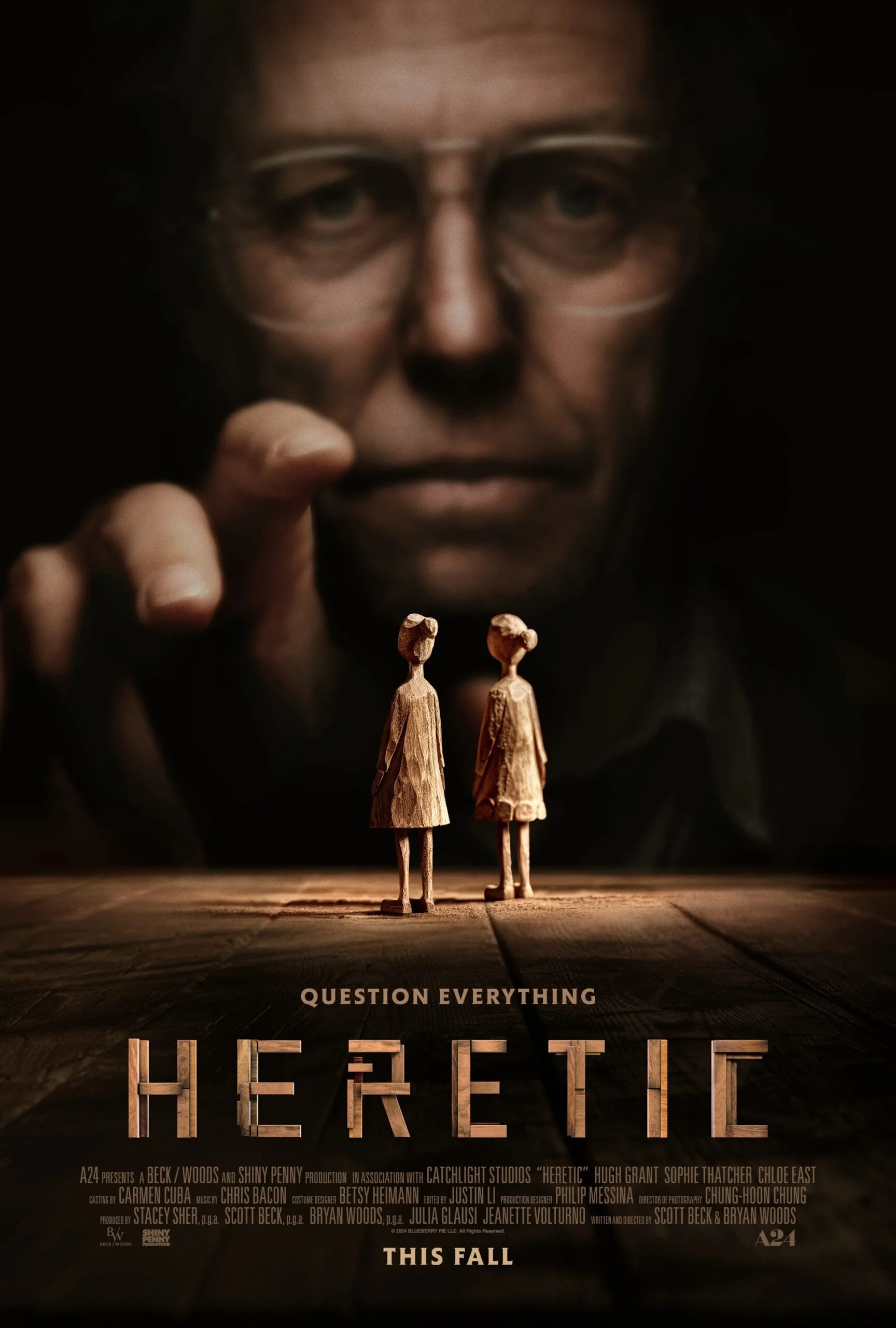 El póster de "Heretic", película de terror de Scott Beck y Bryan Woods que se desarrolla a lo largo de 110 minutos de metraje (Foto: A24)