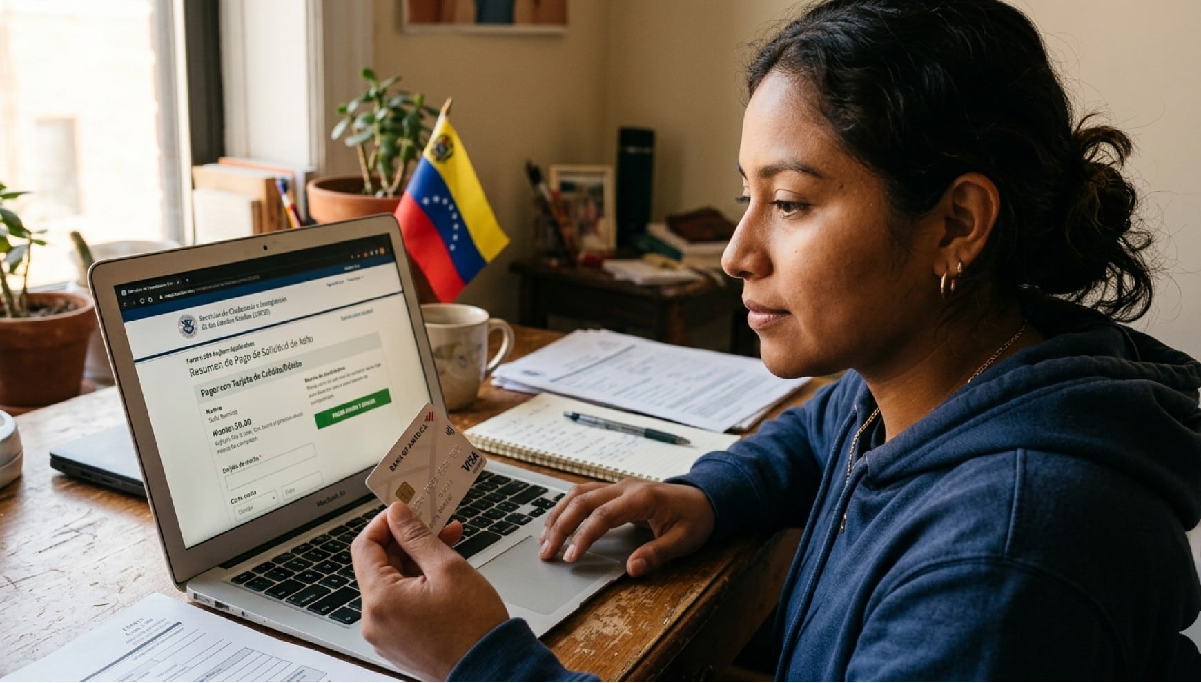 El pago de $102 para asilo en EE.UU. genera dudas entre solicitantes. | Crédito: Imagen creada por Gestión MIX usando Gemini