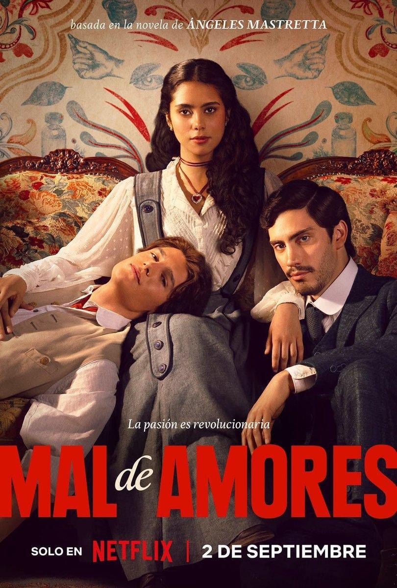 El póster de "Mal de amores", serie mexicana que explora géneros como el drama y el romance a lo largo de sus siete episodios (Foto: Netflix)