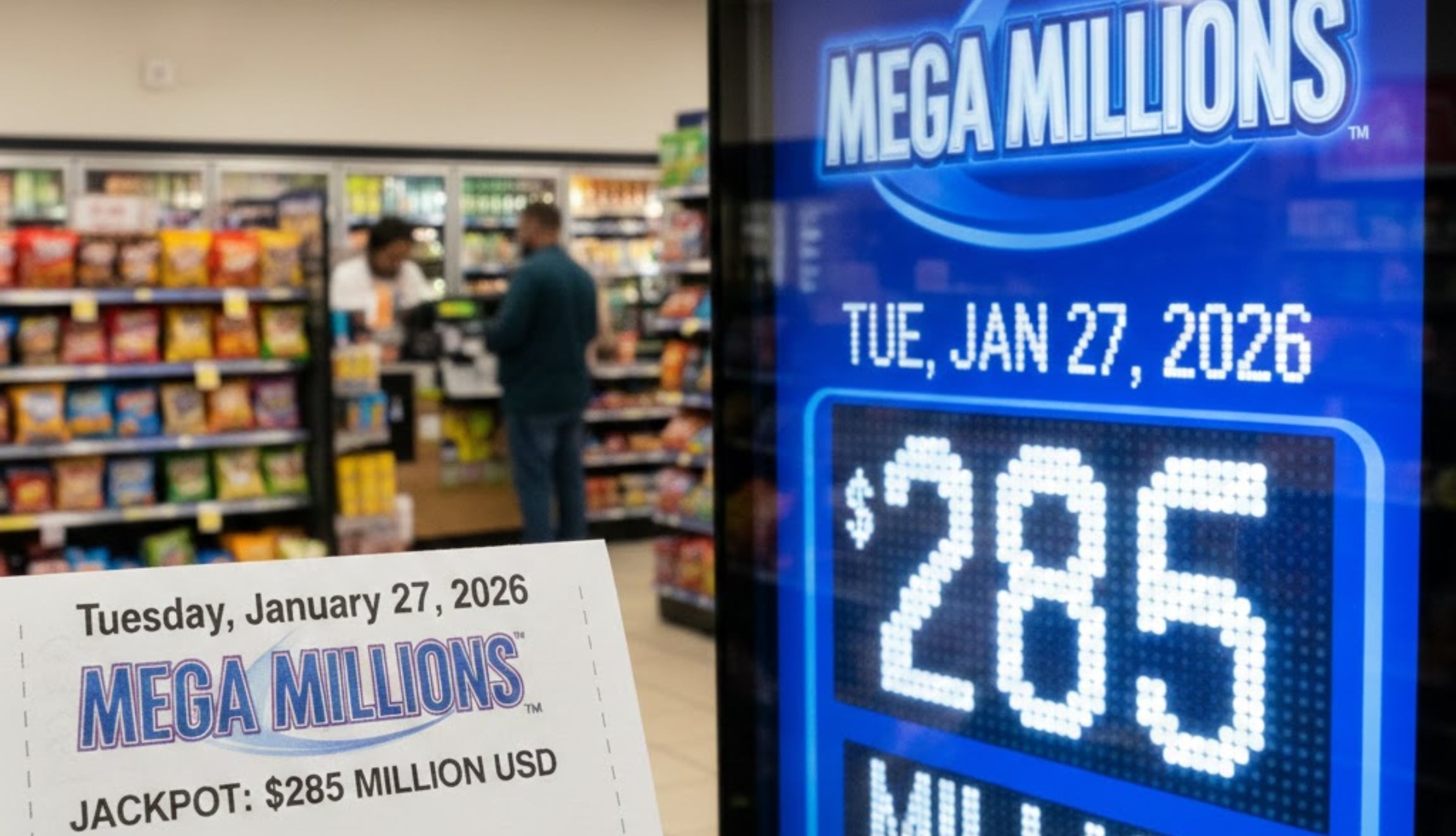 Revisa los resultados oficiales y números ganadores completos del Mega Millions de este martes 27 de enero de 2026, por un premio mayor de 285 millones de dólares. (Foto: Imagen creada por El Comercio MAG utilizando la IA de Gemini)