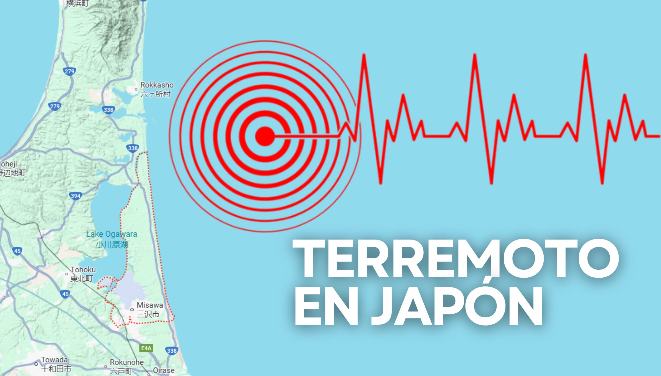 Un oleaje intenso se registró en el litoral japonés tras el potente sismo de 7.6 grados. Las autoridades piden mantenerse alejados del mar ante posibles réplicas y tsunamis. | Crédito: Google Maps / Composición Mix