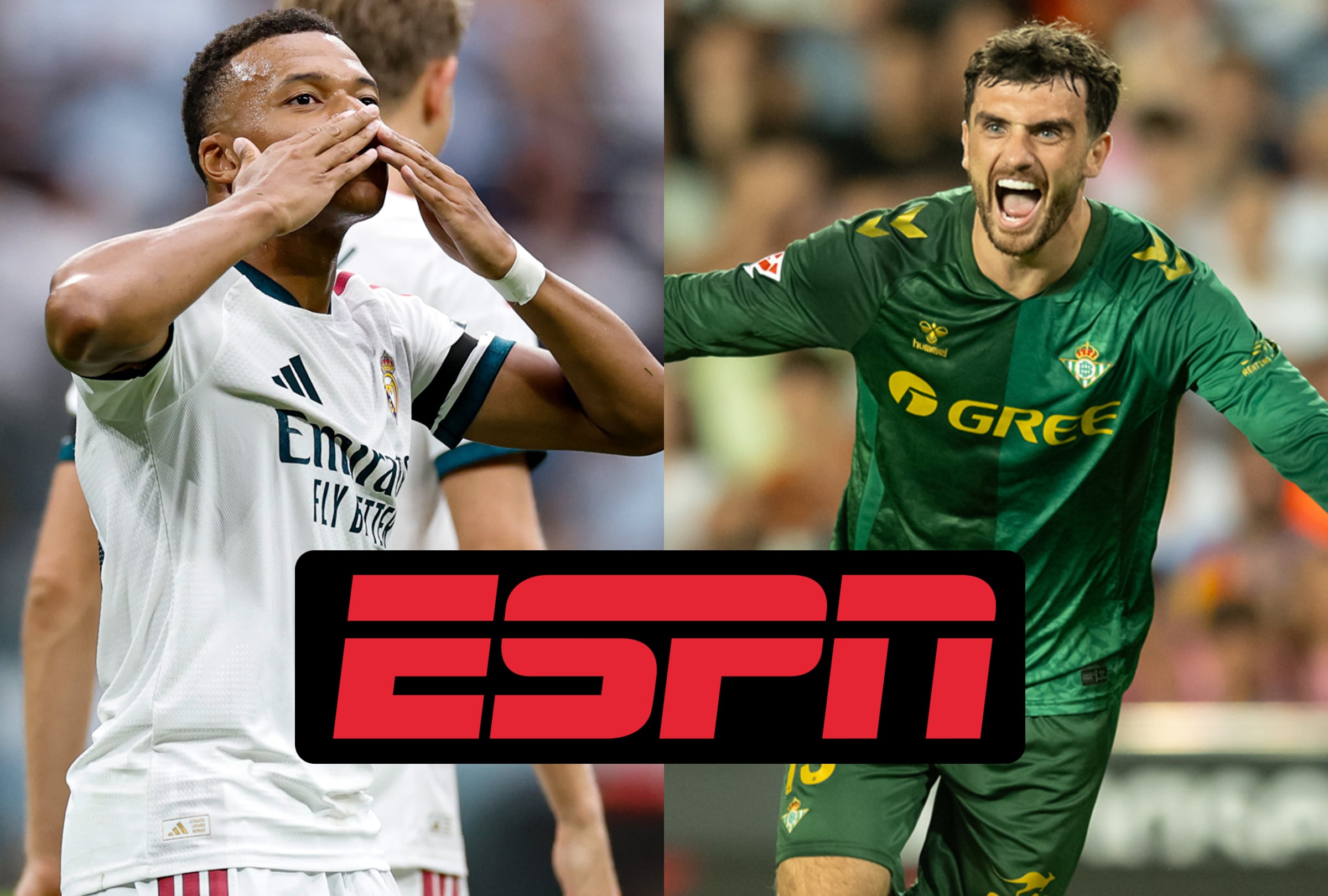 Señal de ESPN EN VIVO para ver la transmisión de Real Madrid vs. Real Betis desde Estados Unidos, este viernes 4 de septiembre, por la Jornada 4 de LaLiga. (Fotos: @realmadridcf / @realbetis / Composición El Comercio MAG)