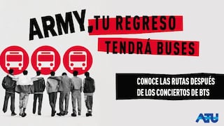 BTS en San Marcos: ATU habilitará más de 80 buses para el retorno tras los conciertos