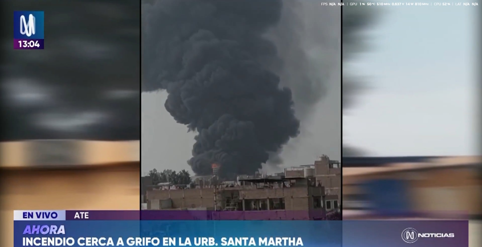 Incendio de grandes proporciones en almacén de Ate. Foto: Captura Canal N