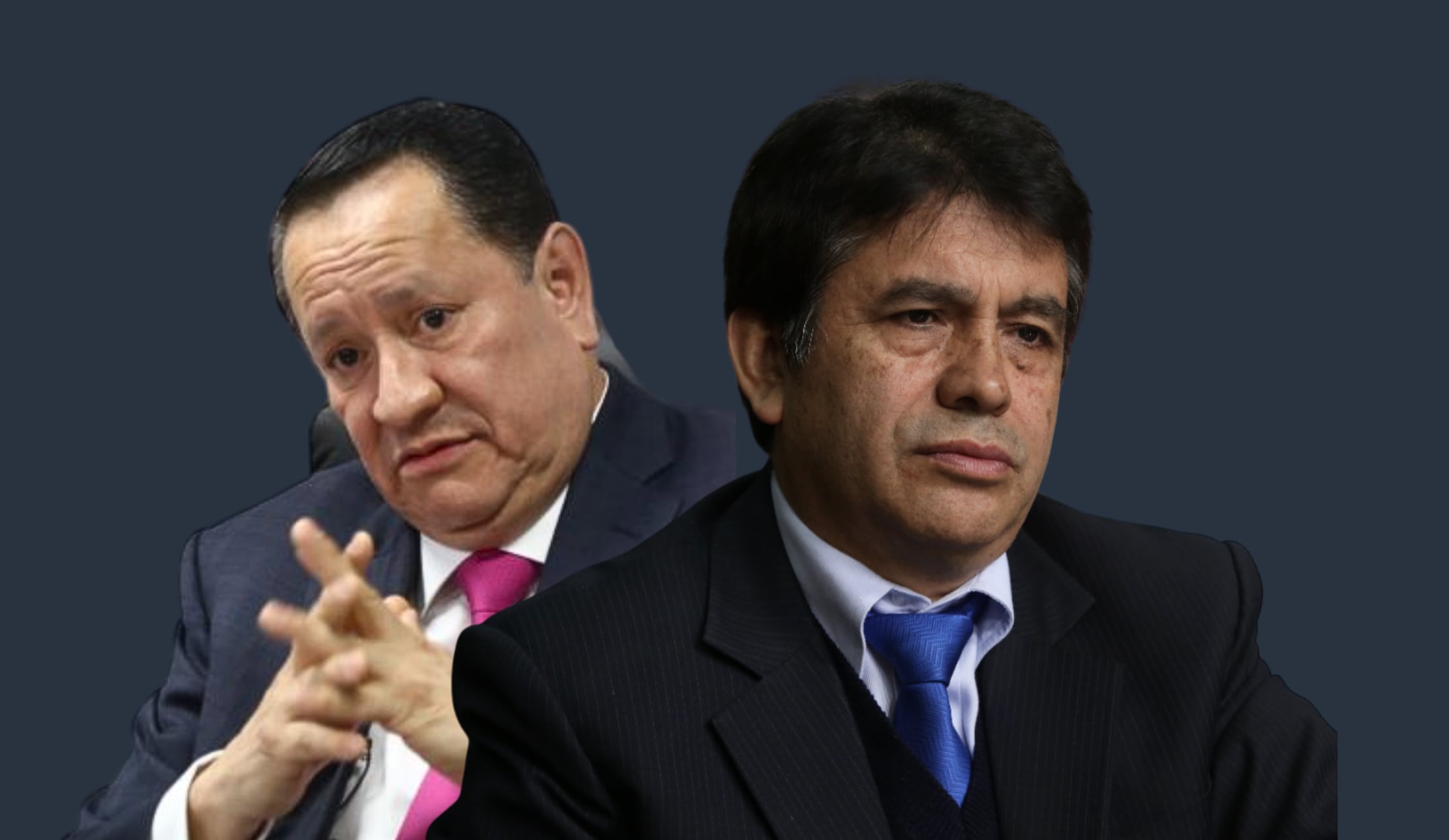 Luis Arce Córdova y Tomás Gálvez Villegas. El fiscal interino de la Nación firmó la resolución que dispuso reponerlo como fiscal supremo. Foto: GEC