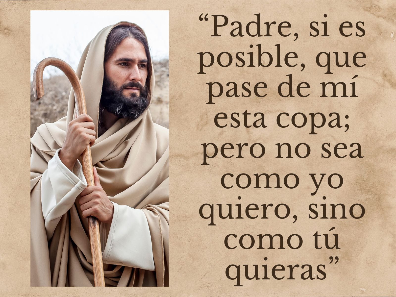 “Padre, si es posible, que pase de mí esta copa; pero no sea como yo quiero, sino como tú quieras” - Jesús en Getsemaní, poco después de la última cena, antes de ser arrestado (Foto: Canva / Composición: Audiencias GEC)