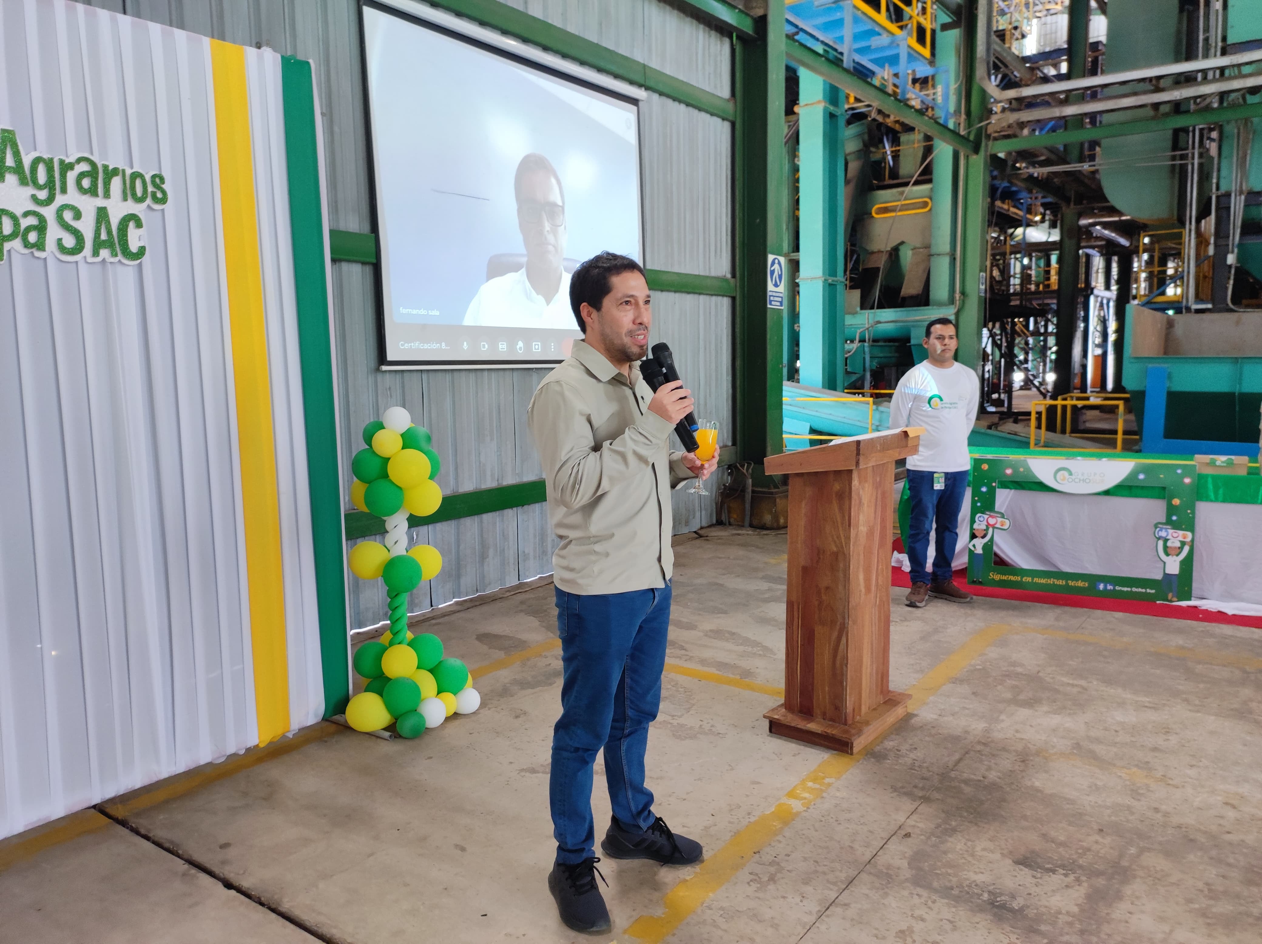 De cara al 2026, la empresa prepara inversiones industriales de hasta US$ 6 millones para fortalecer palmistería, prensado y la planta de raquis y consolidar su crecimiento, adelantó su CFO, Alfonso Morante. Foto: Ocho Sur