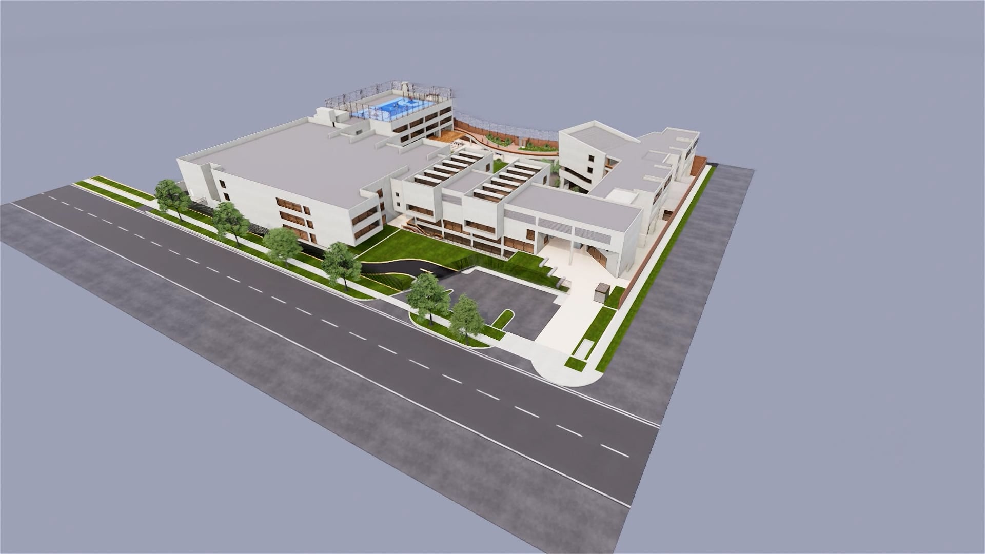 Vistas aéreas del proyecto completo en la sede de la Molina (edificios actual y nuevo) Foto: UPCH