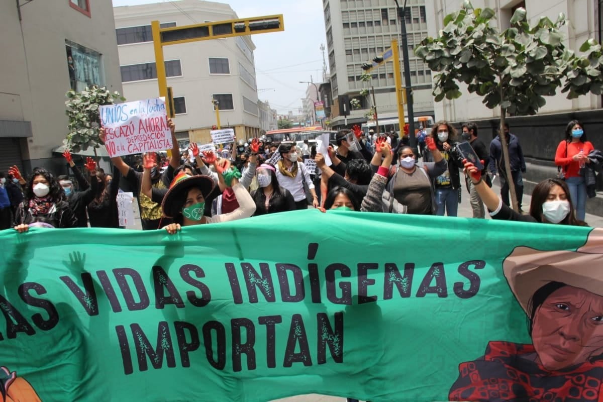 Marchas de jóvenes para solicitar al Congreso que ratifique el Acuerdo de Escazú. Foto: cortesía Escazú Ahora Jóvenes Perú