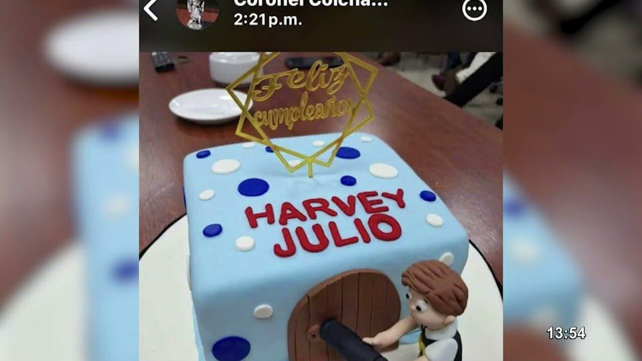 Torta con la que Harvey Colchado celebró su cumpleaños. Foto: X