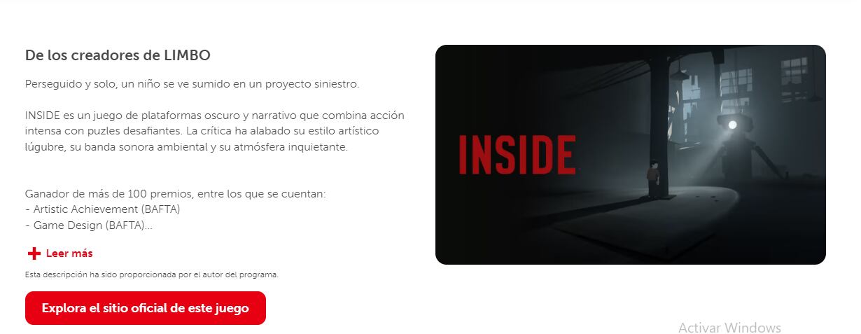 "Inside" ya está disponible en la website de Nintendo (Foto: Nintendo)