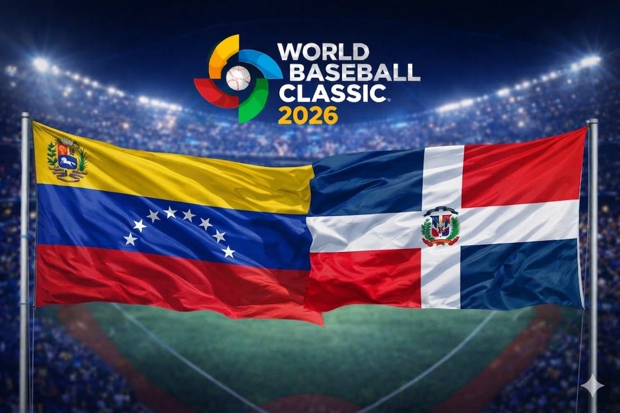 Venezuela y República Dominicana se miden hoy 11 de marzo de 2026 por el Clásico Mundial de Béisbol (Foto: Imagen realizada por El Comercio MAG con apoyo de la IA Gemini)