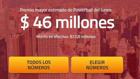 El bote mayor de Powerball roza los 50 millones de dólares (Foto: Powerball.net)