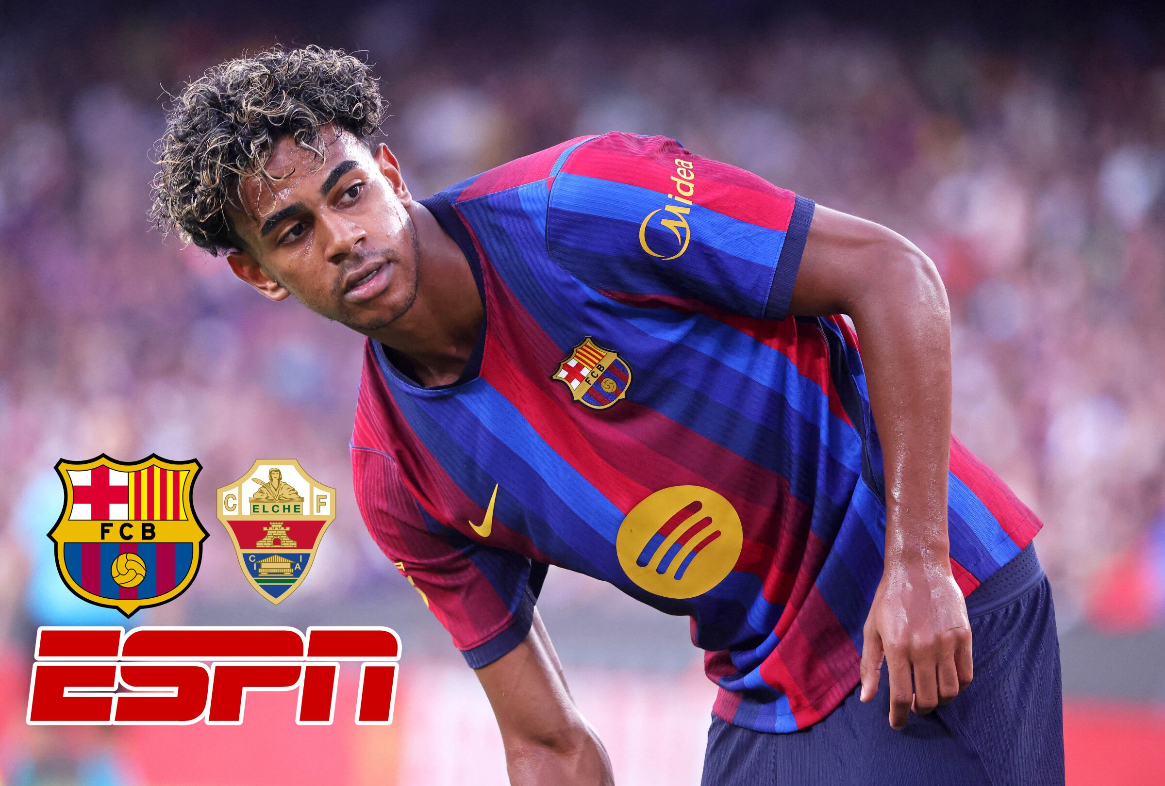 ELCHE (ESPAÑA), 23/08/2026.- Cobertura oficial de ESPN EN VIVO ONLINE para ver el partido FC Barcelona vs. Elche CF hoy por la Jornada 2 de LaLiga EA Sports 2026-27 en el Estadio Martínez Valero de Elche. FOTO DE URBANANDSPORT PARA AFP
