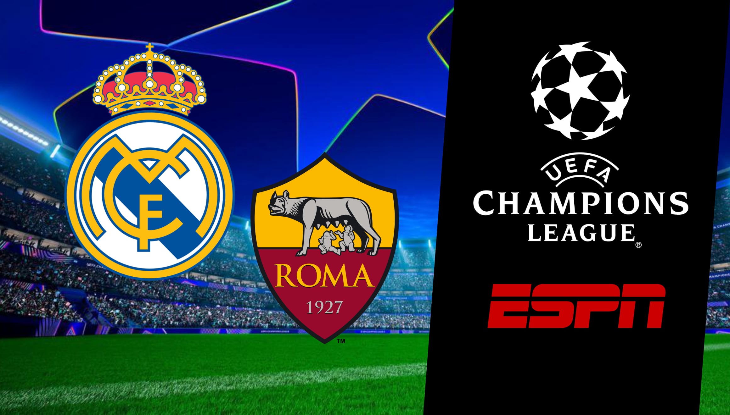 Sintonice en vivo el partido Real Madrid vs. Roma mediante la señal de ESPN y la plataforma Disney Plus. Conozca los detalles de transmisión por televisión y las opciones para conectarse al streaming online. | Crédito: uefa.com / Composición Gestión Mix
