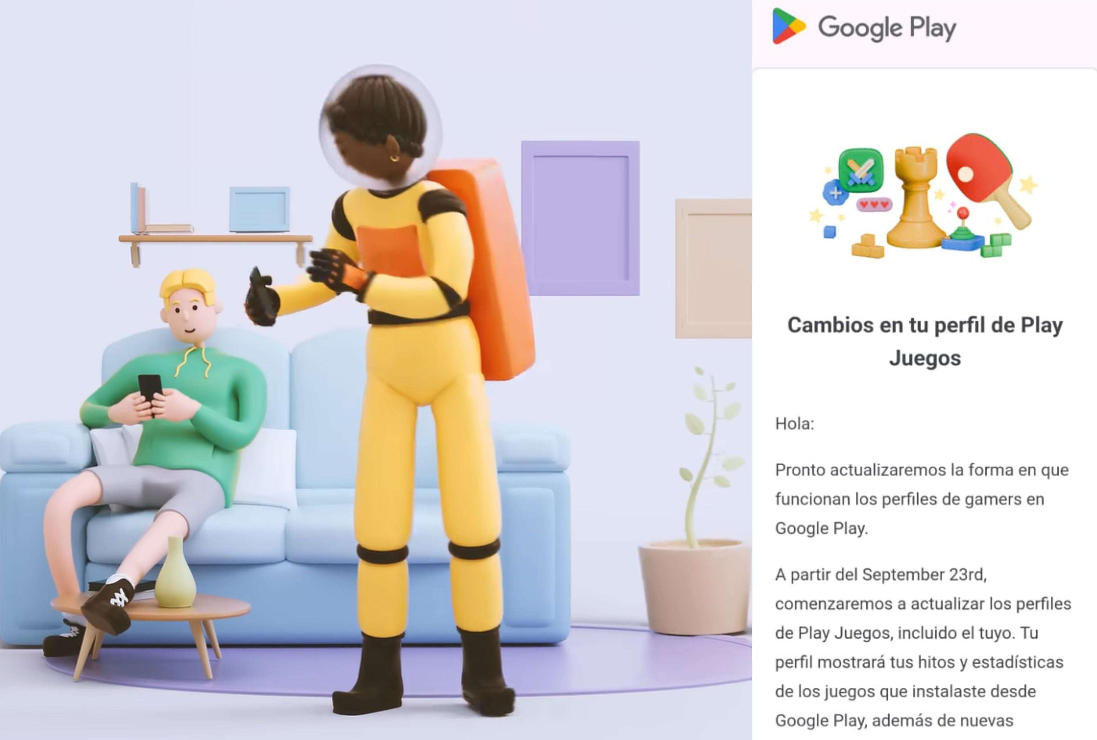 A partir del 23 de septiembre incluirá un nuevo apartado de estadísticas y logros de los juegos que se hayan instalado en el dispositivo desde Google Play. (Foto: Composición Gestión MIX con imagen de Google)