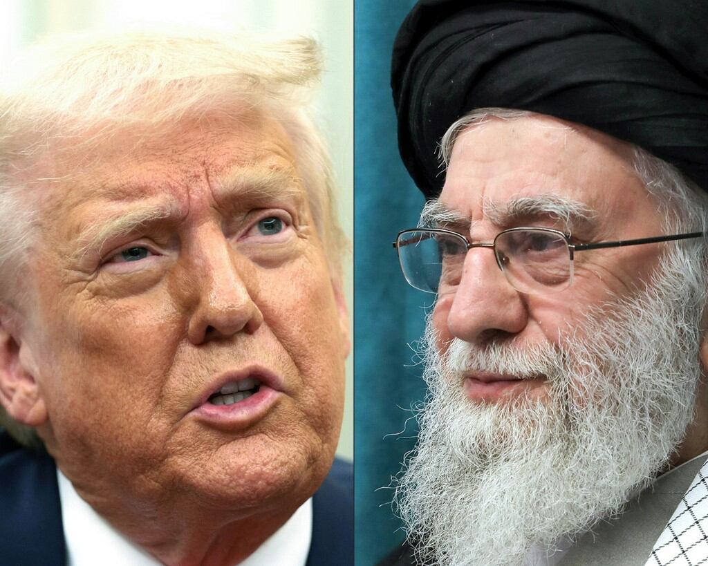 Donald Trump y el ayatola Ali Khamenei. Trump dice que EE.UU. realizó “ataque muy exitoso” contra bases nucleares de Irán, incluida la de Fordow que es subterránea. Foto: AFP