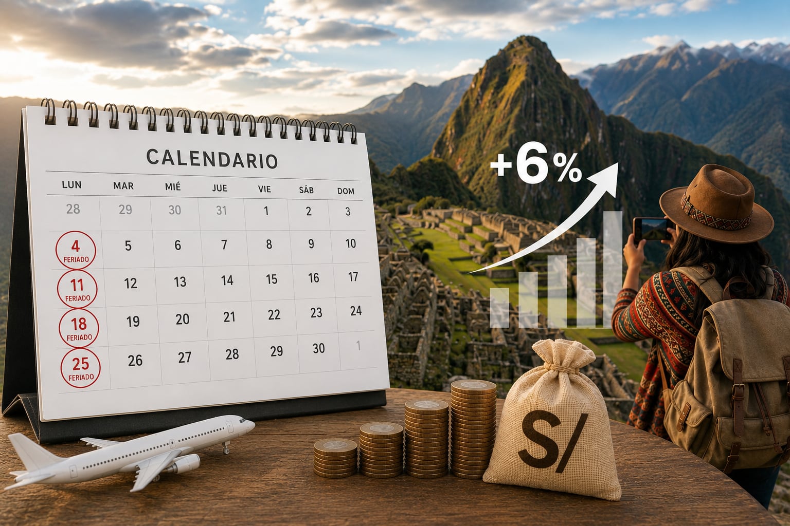 Feriados en lunes: turismo podría crecer hasta 6%, pero ¿cuánto ganaría la economía? Foto: Generada con IA.
