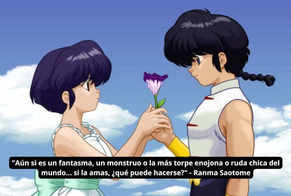 "Aún si es un fantasma, un monstruo o la más torpe enojona o ruda chica del mundo... si la amas, ¿qué puede hacerse?" - Ranma Saotome