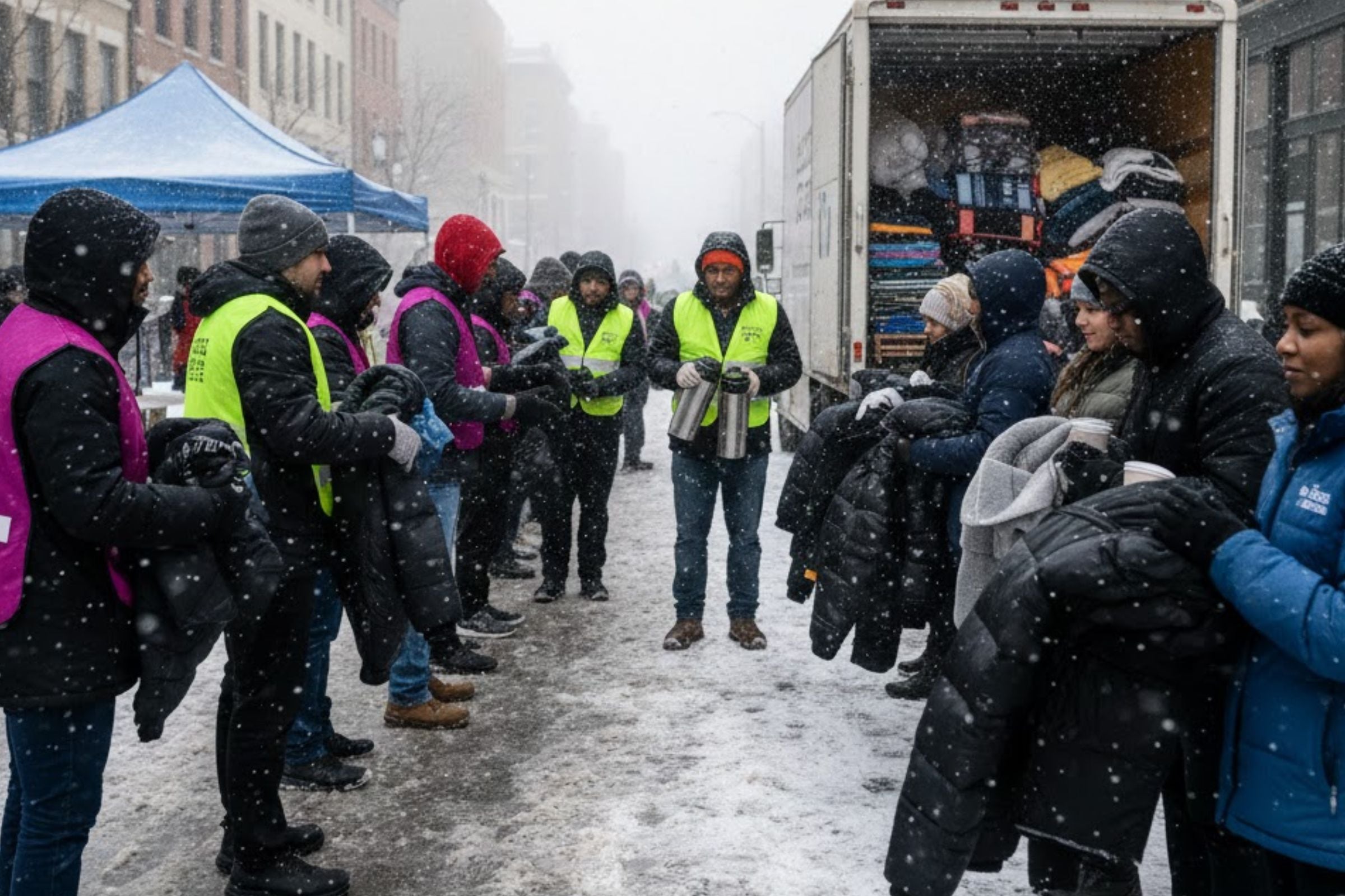 Los residentes de Chicago podrán acceder, de manera gratuita, a abrigos, guantes, gorros, entre otras prendas. (Crédito: Imagen creada por El Comercio MAG usando la IA de 'Gemini')