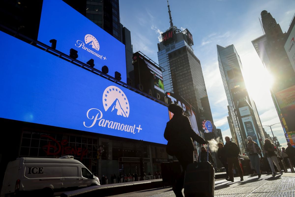 Cartel de Paramount en Times Square, Nueva York. Fotógrafo: Michael Nagle/Bloomberg.