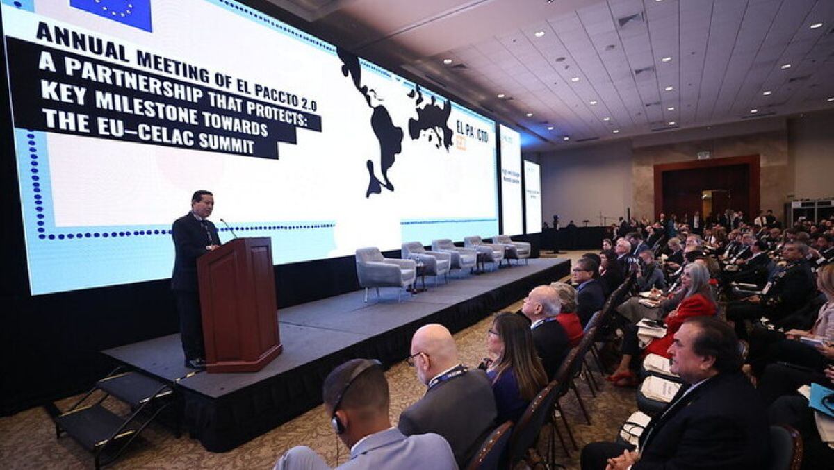 El presidente del Consejo de Ministros, Eduardo Arana, durante su intervención en la inauguración del Encuentro Anual del PAcCTO en Lima. Foto: PCM.