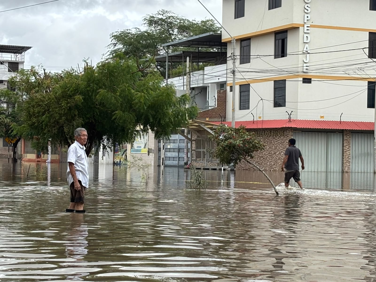 Inundaciones en calles de Piura por el Fenómeno El Niño de 2026. (Foto: Javier Tantarico)