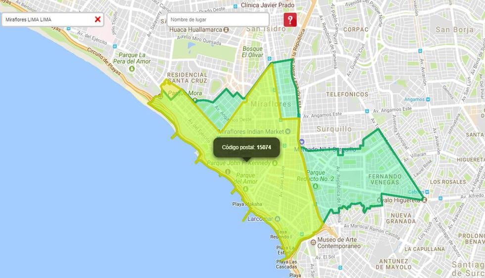 Cada distrito puede tener más de un código postal (Foto: Código Postal Nacional)