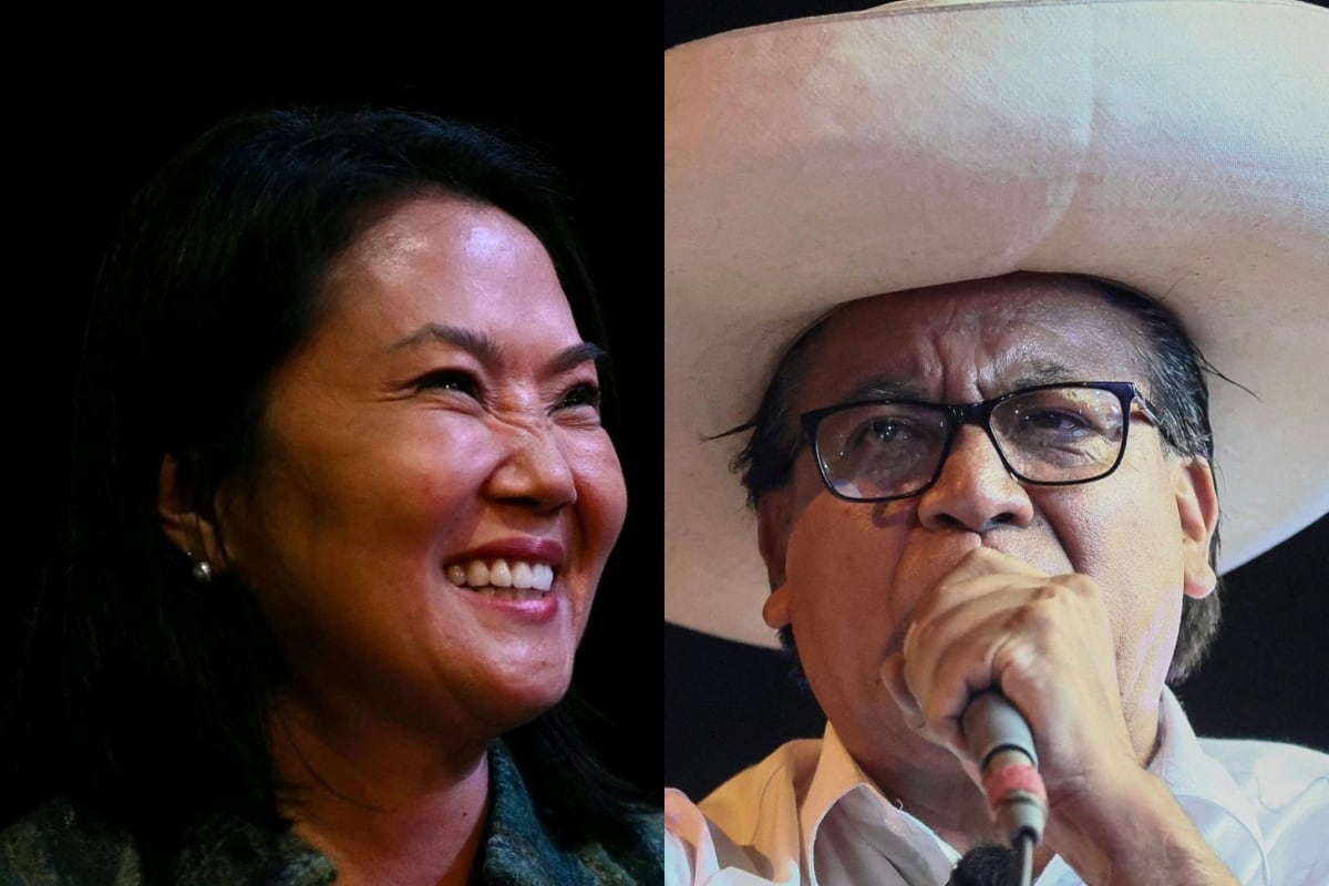 Keiko Fujimori y Roberto Sánchez. (Fotos: AFP)