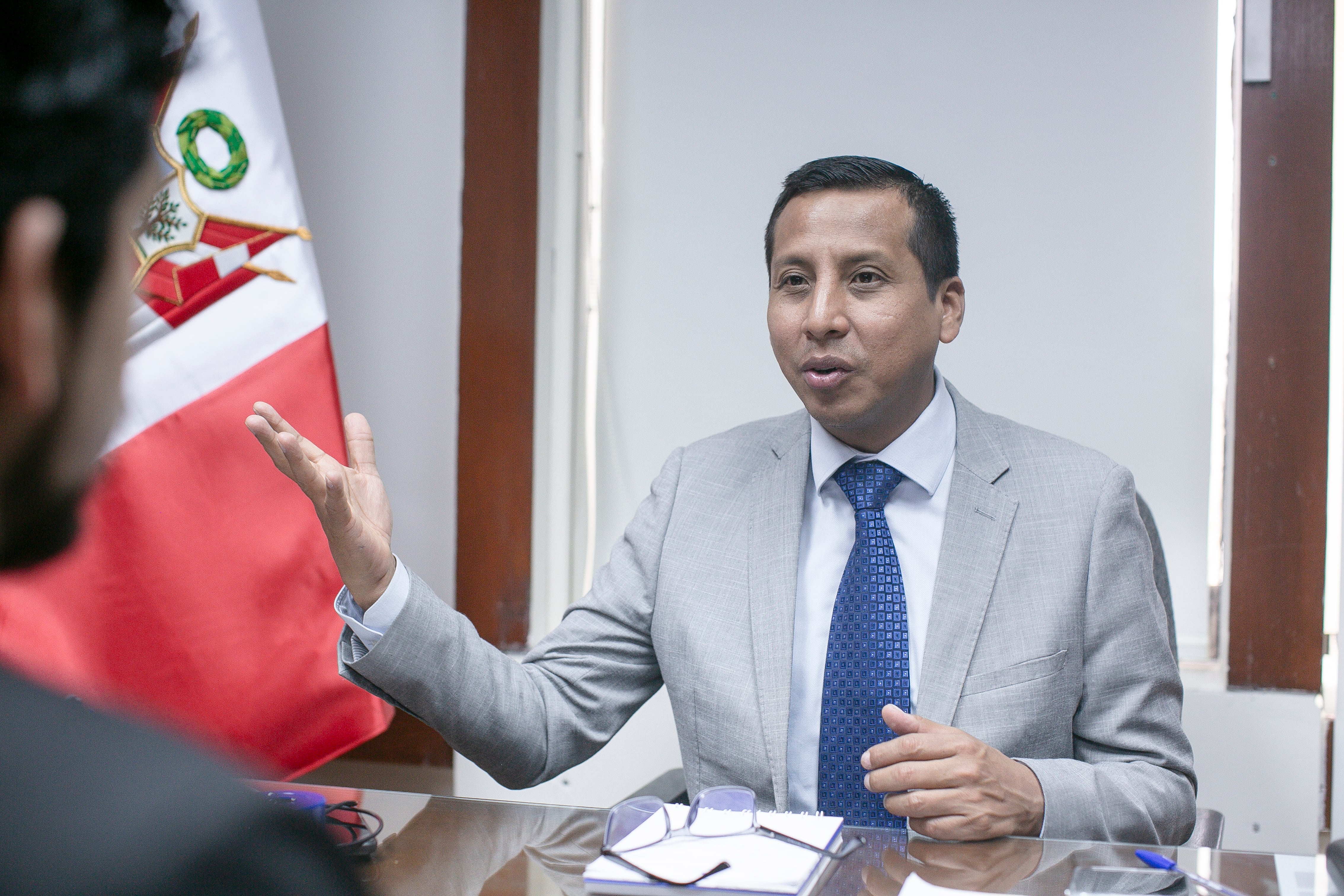José Marcelo Salazar, presidente de la Comisión de Economía, Banca, Finanzas e Inteligencia Financiera de la Cámara de Diputados del Congreso, en entrevista con Gestión.
Fotos: Julio Reaño/@photo.gec.