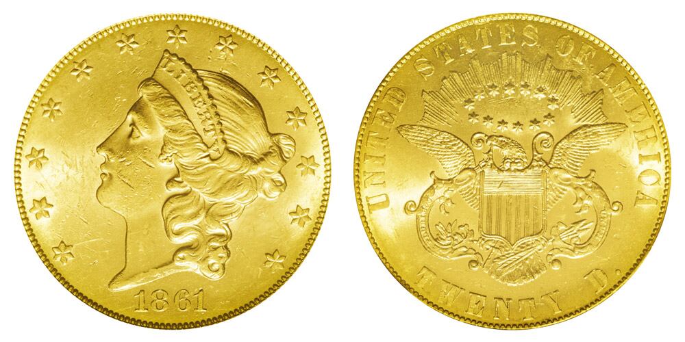 La moneda 1861 Paquet Liberty Head Double Eagle también es una de las más solicitadas por coleccionistas (Foto: USA Coin Book)